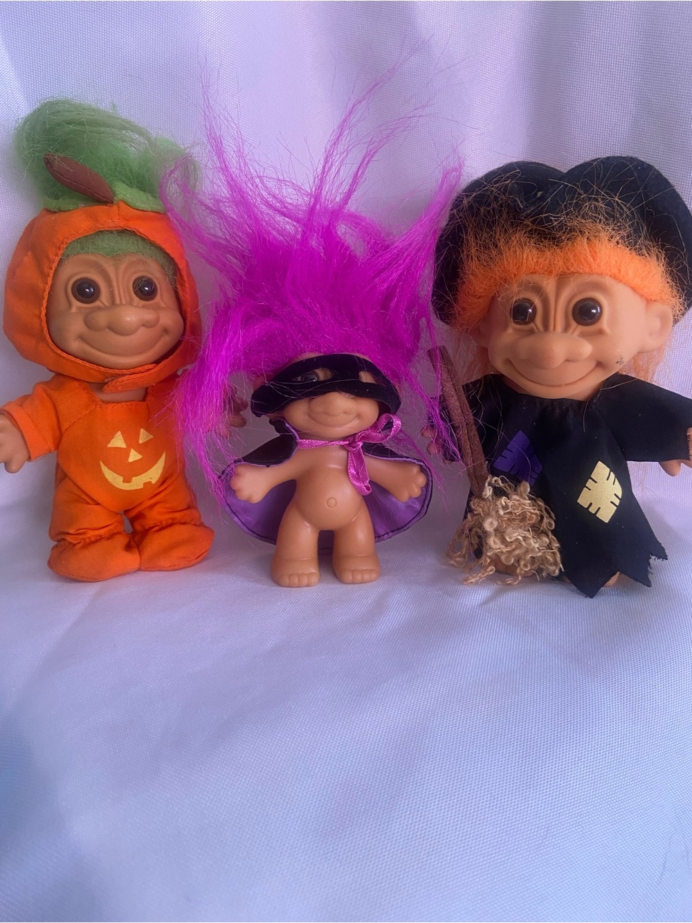 Russ Halloween Troll Doll Trio - Orange, Purple, Black